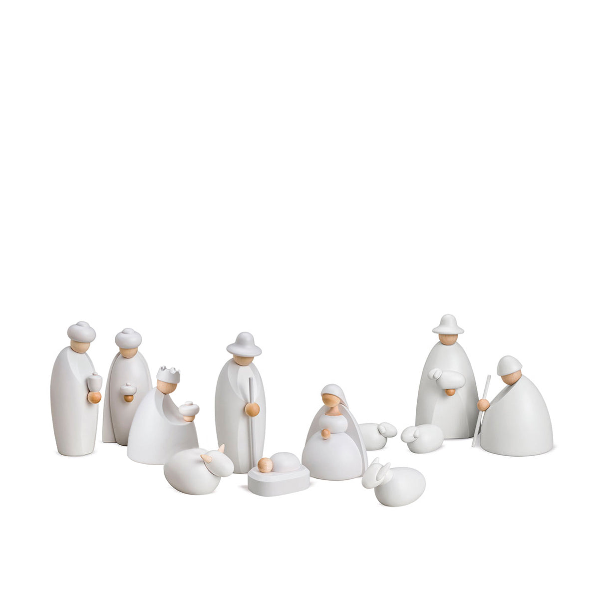 Krybbefigurer, 12-delers sett, liten, hvit