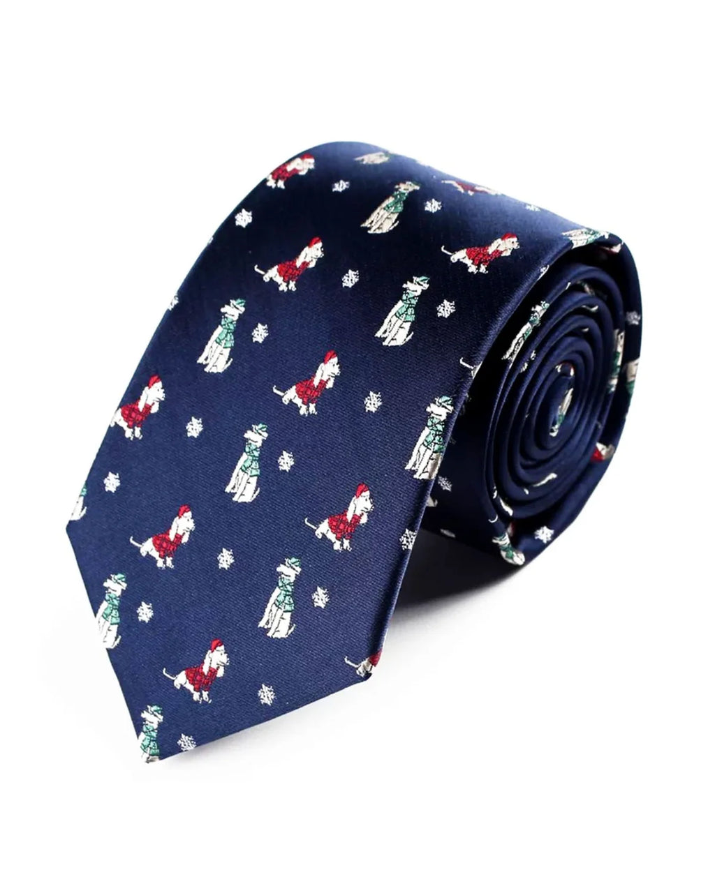Slips, mørkeblått med julehundmotiv