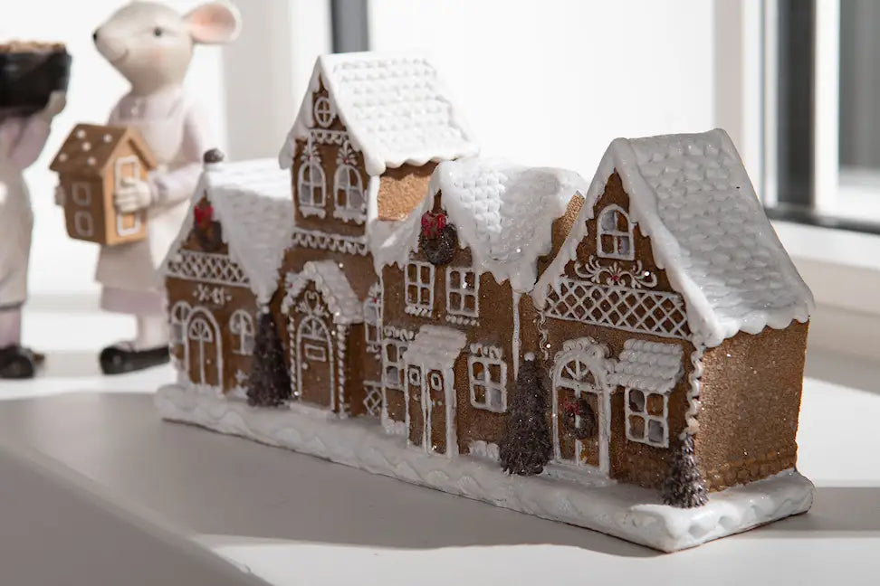 LED Lykta Pepparkakshus - husrekke