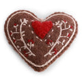 Gingerbread hjerte med broderi, 5 cm