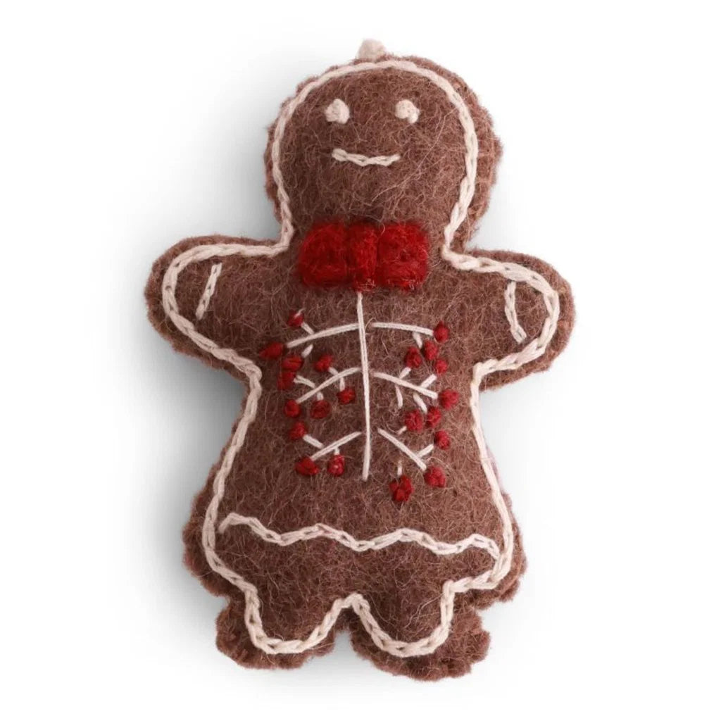 Gingerbread jente med broderi, 6 cm