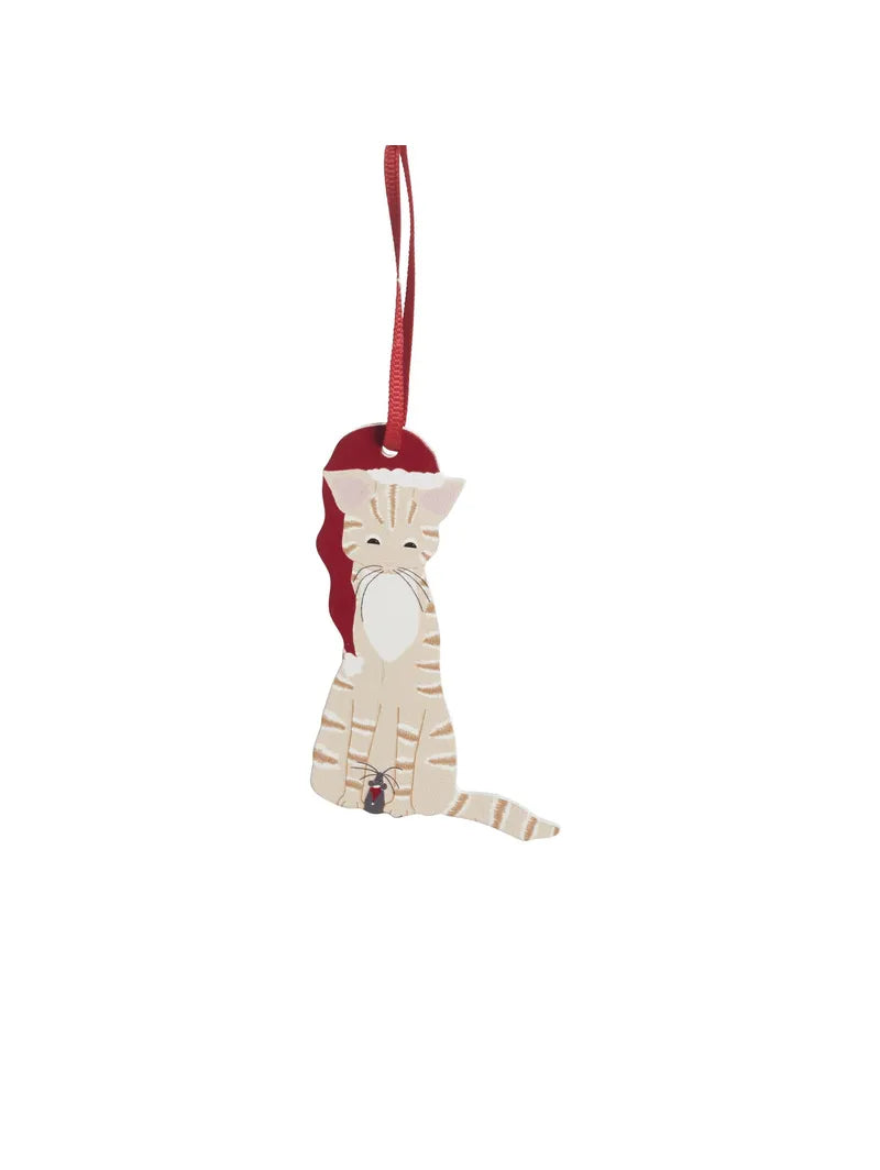 Tre-ornament, oransje katt