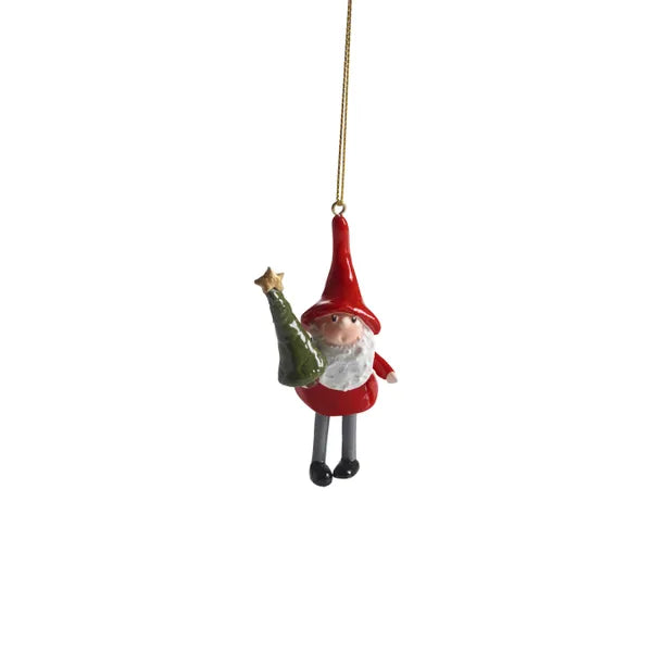Hengende nisse med tre, H.9cm
