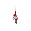 Hengende nissee med gave, H.9cm