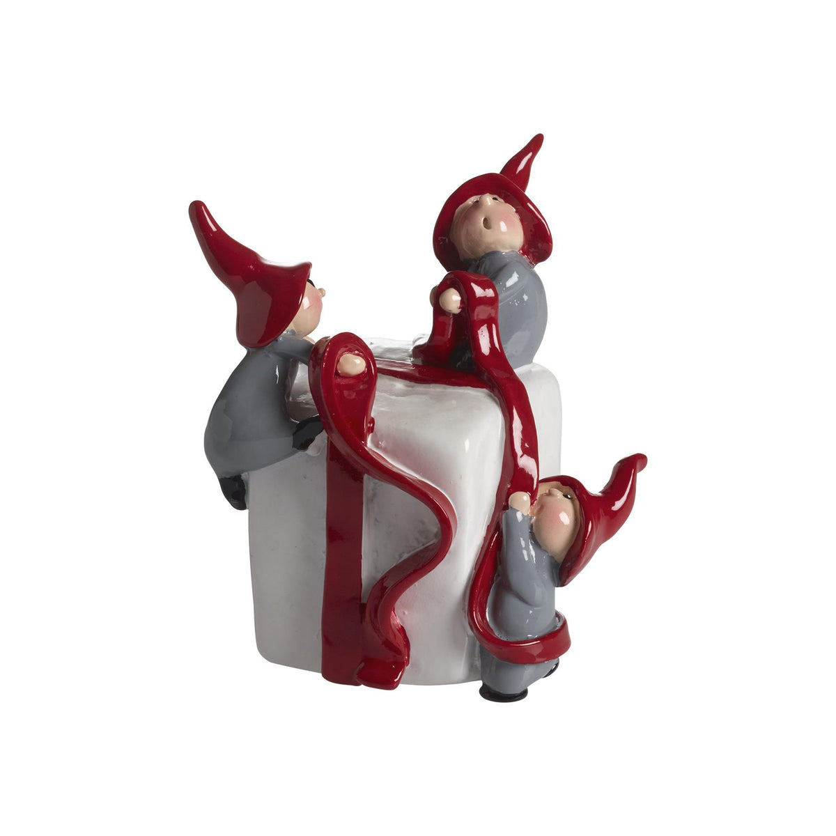 Nisse med gave, H.9,5cm
