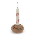 Lys i holder med brodert sløyfer, 12 cm