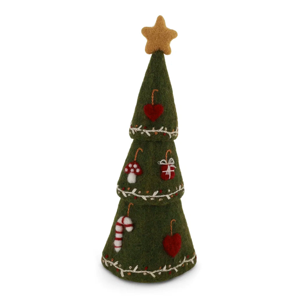 Juletre med detaljer - 3-i-1 - grønn, 29 cm
