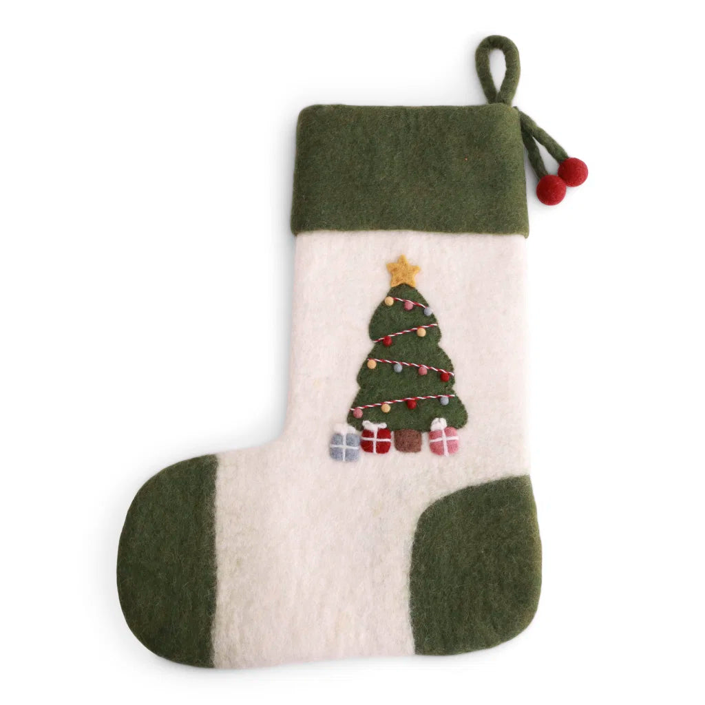 Julestrømpe med juletre, 48 cm