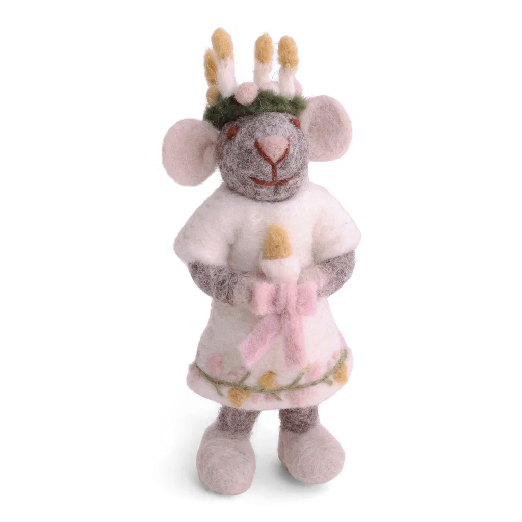 Liten grå jente lucia mus, 12 cm