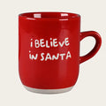 Tekstmugg, «I Believe in Santa», H 9,5cm, rød