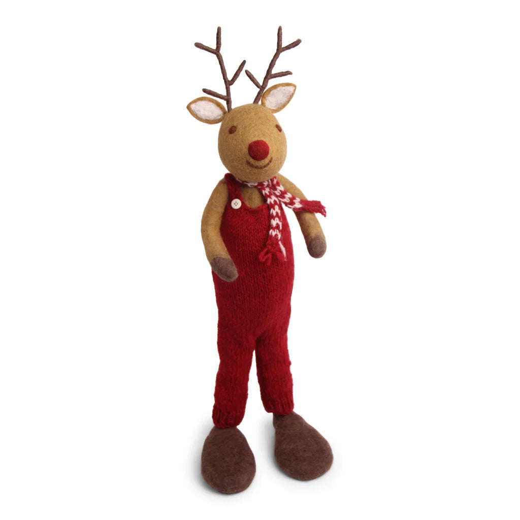 X-stor brun Rudolf med rød bukse, 58x16x15