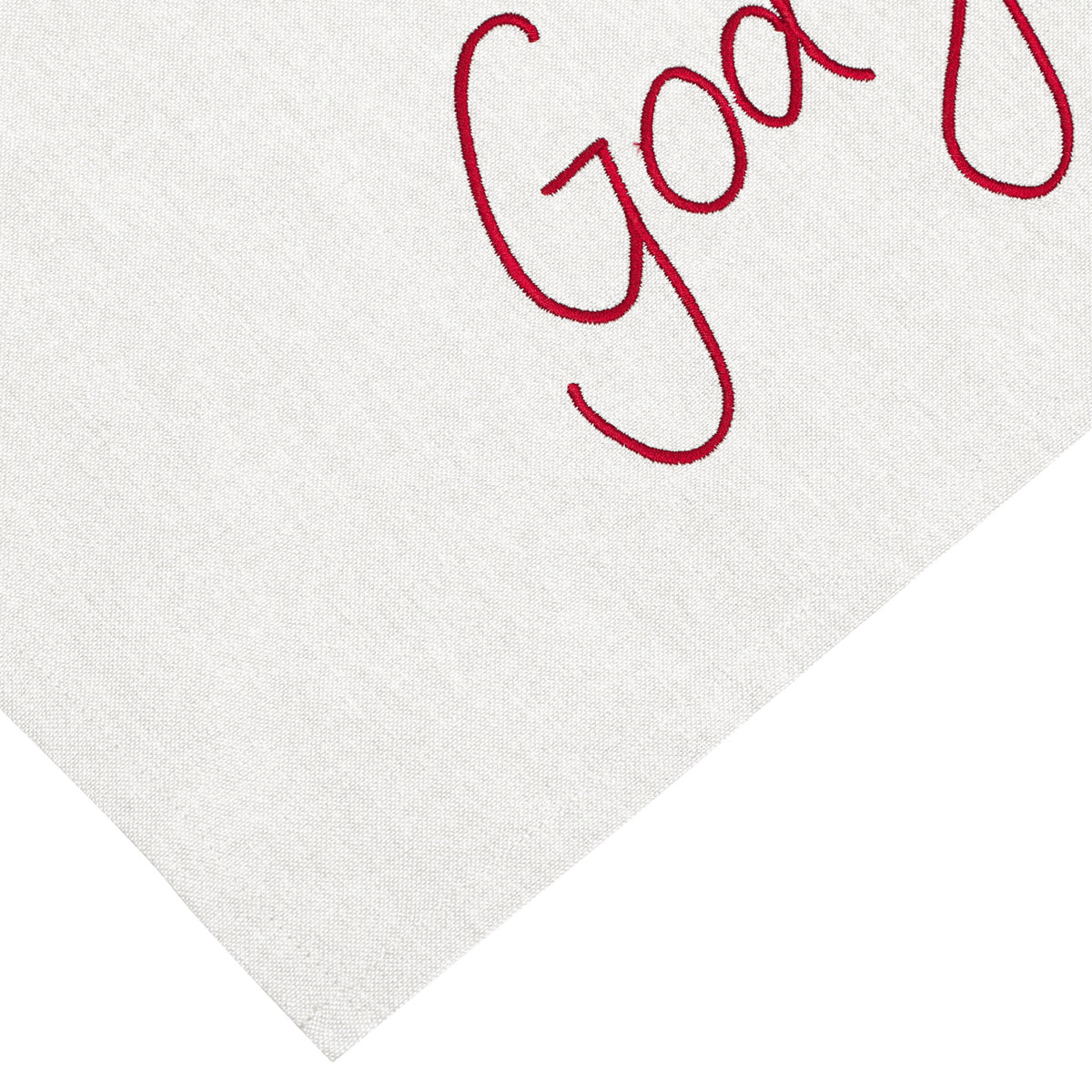 Kjøkkenhåndkle God Jul, lin/chambray med rød broderi, 50x70cm