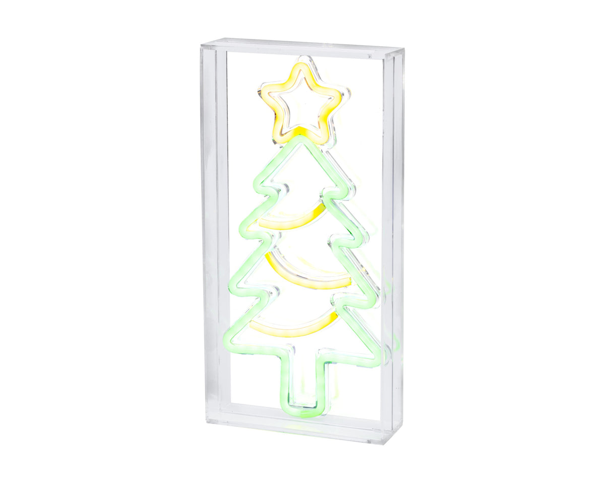 LED-neonlys, juletre i plast (USB)
