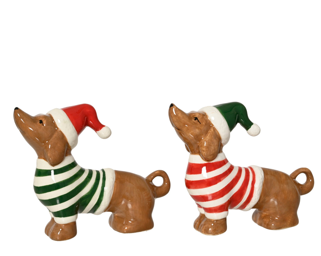 Hundefigur i glasert dolomitt
