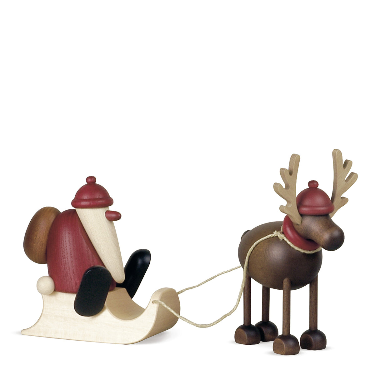 Rudolf med julenisse på kjelke, liten