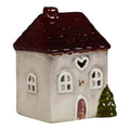 Hus-forhåndsdekorasjon med LED, grå/brun, H 9,8cm