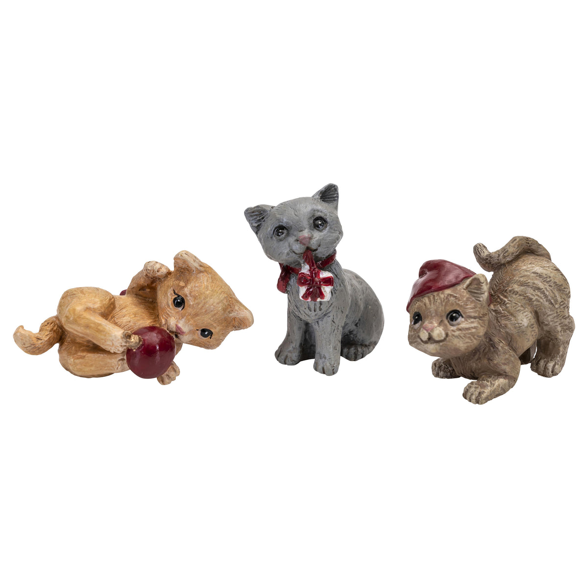 Katter, 3 stk, H.2,5-3,3cm