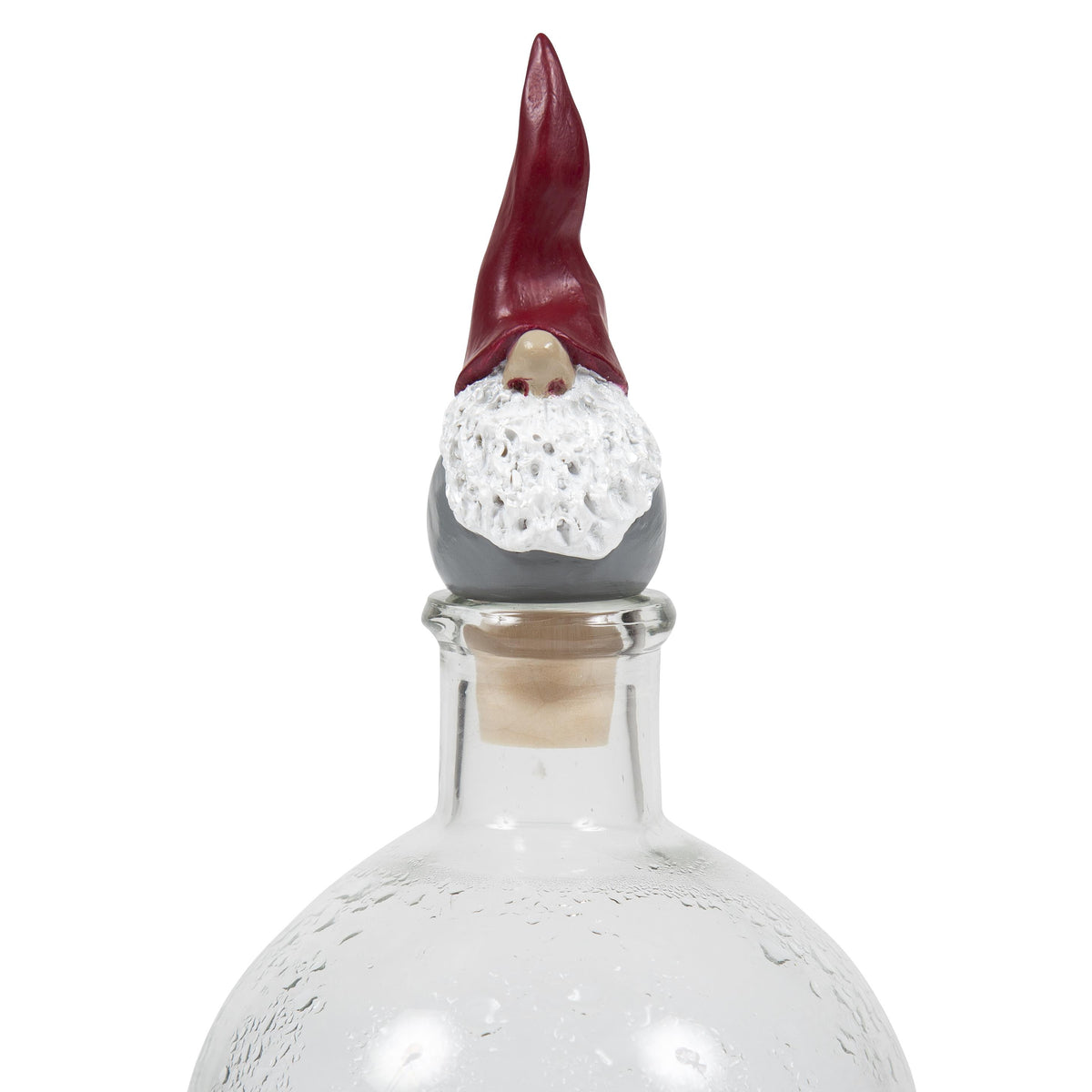 Flaskekork, julenisse med høy hatt, H.10cm