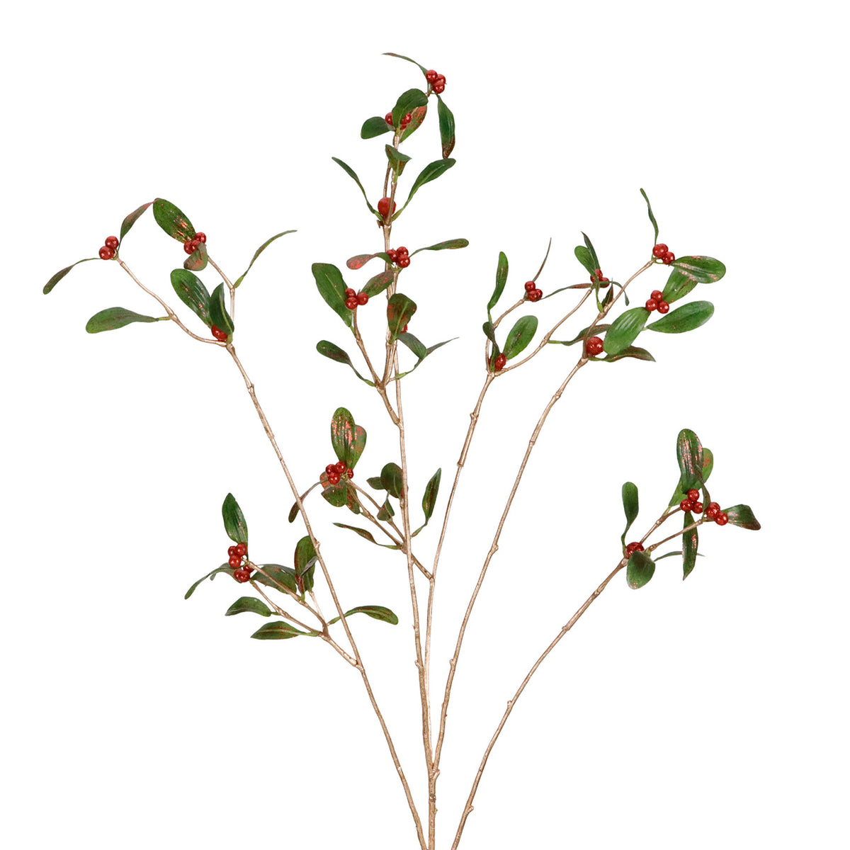 Glitrende misteltein-stilk, rød/grønn/gull, 93 cm