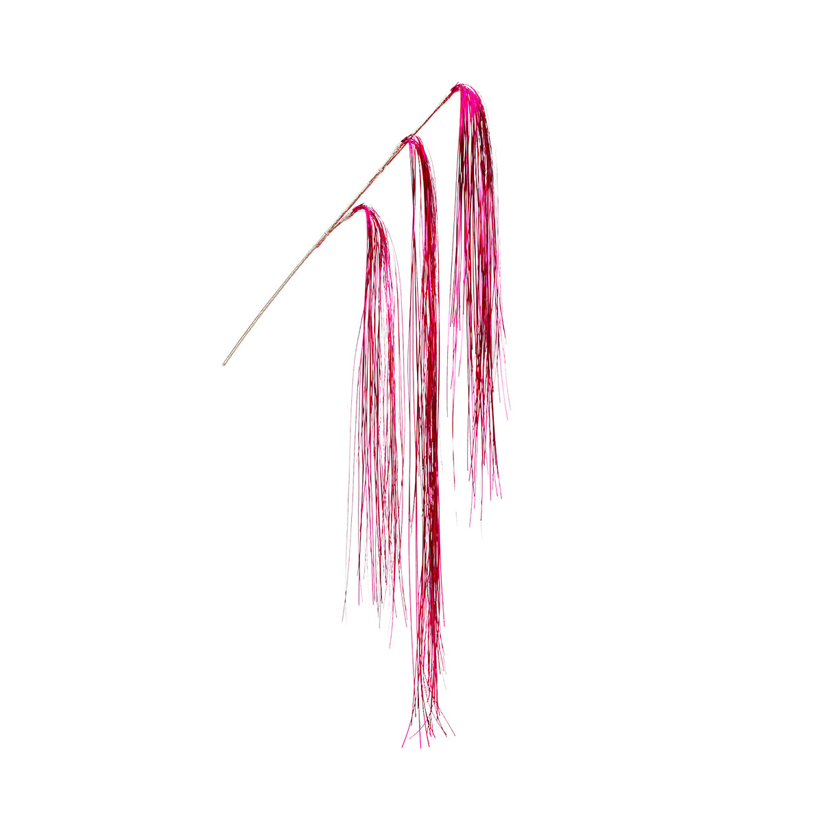 Hengende tinselstilk i folie, knallrosa, 140 cm