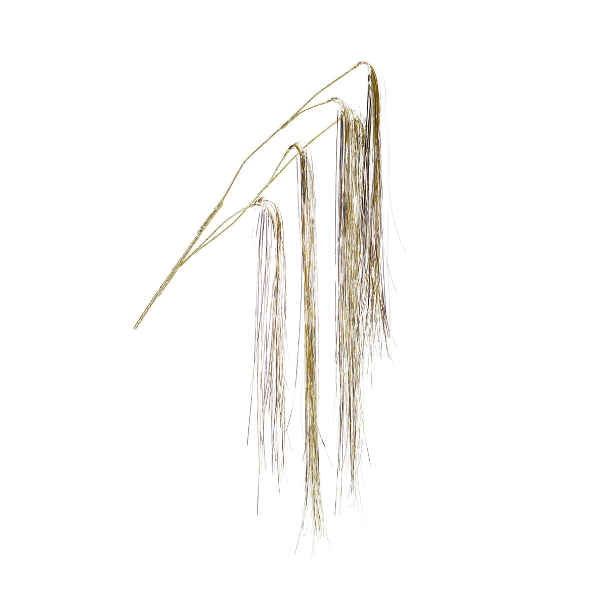 Hengende tinselstilk i folie, champagne, 183 cm