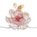 Glitrende blomst på klype, rosa/gull, 38 cm