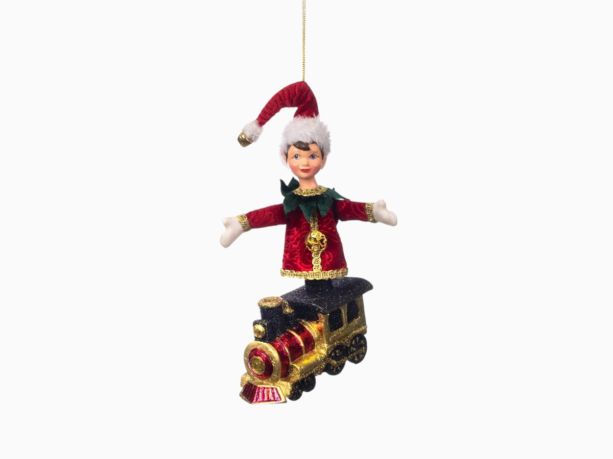 Julealv med lokomotiv