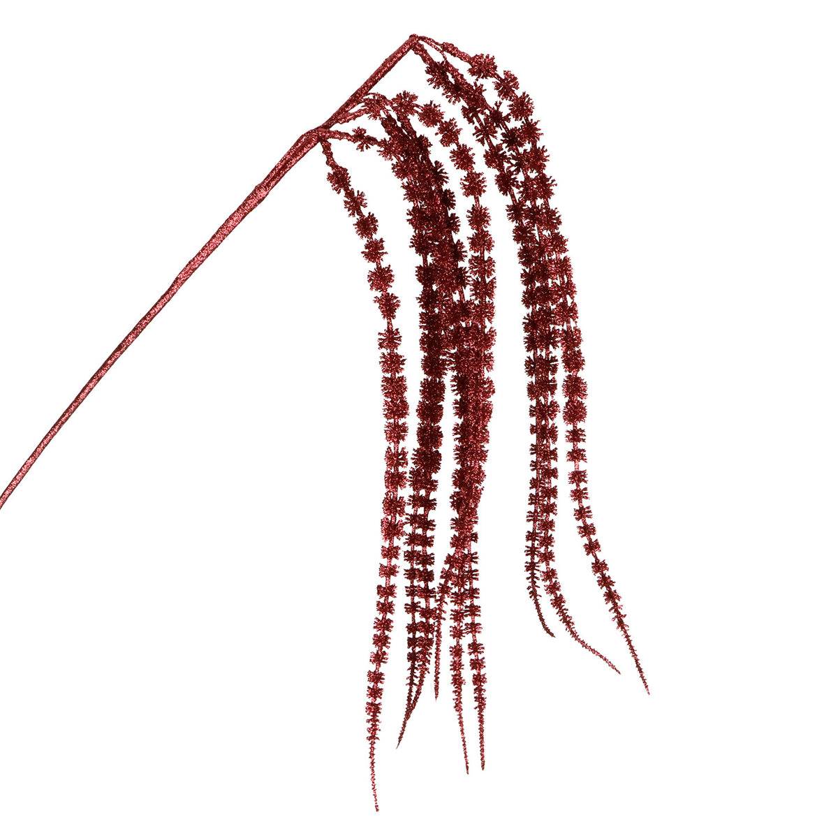 Hengende amarant-stilk med glitter, burgunder, 94 cm