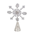 Juletretopp, juvel-snøfnugg, sølv/klar, 26 cm
