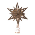 Metalljuletretopp, stjerne, champagne, 33 cm
